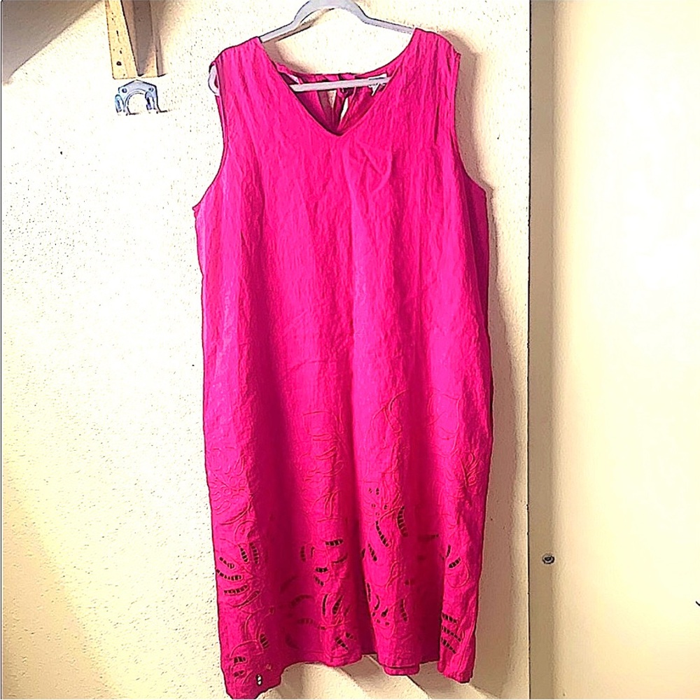 NWOT Chico's Pink Sheath Linen Dress